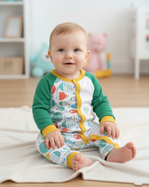 balık baskılı patiksiz tulum