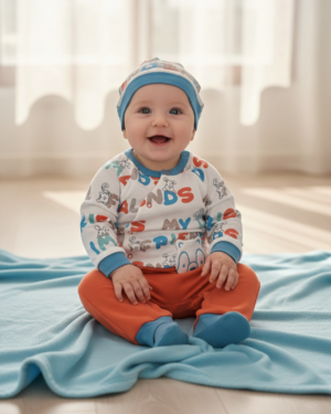 baskılı bebek patiksiz tulum